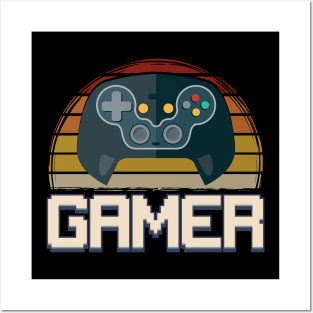 Vintage Retro Gamer Graphic Tees Video Game Player Gift Posters and Art